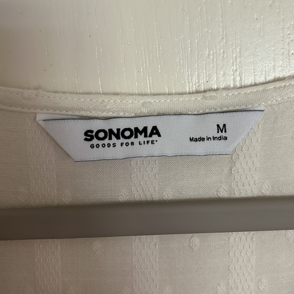 Sonoma white button down maxi dress with Swiss dot details - Picture 4 of 14